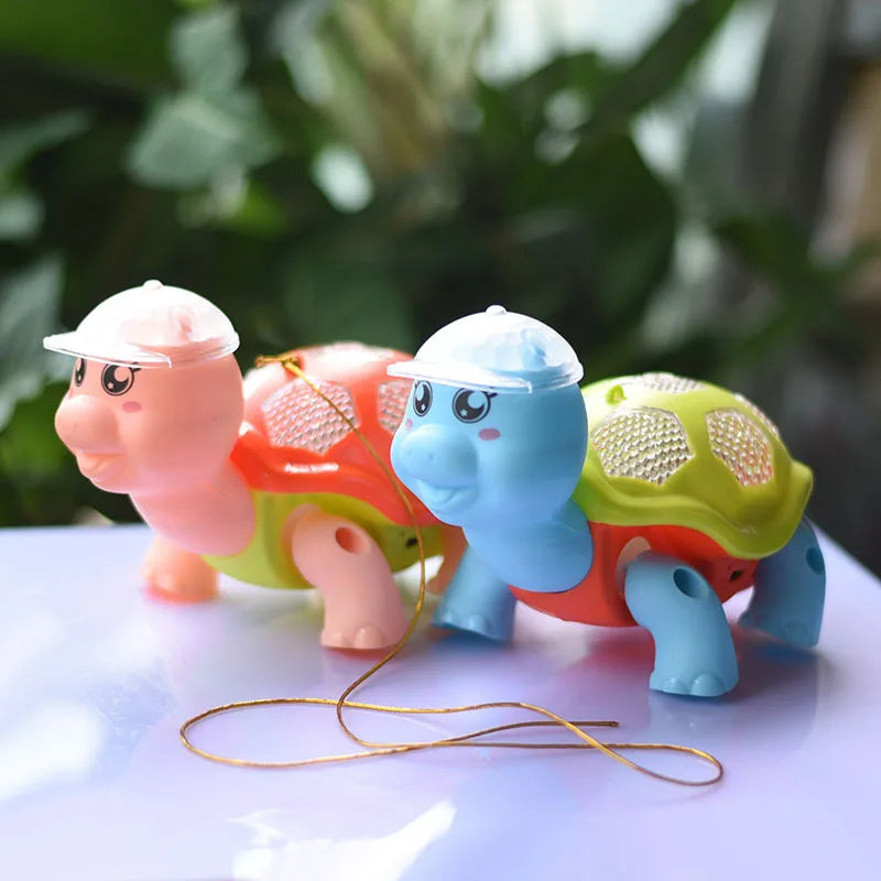 Musical & Light Rope Turtle Walking Toy