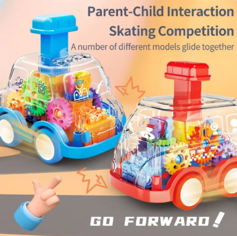 Transparent Gear Pres & Go Car Toy