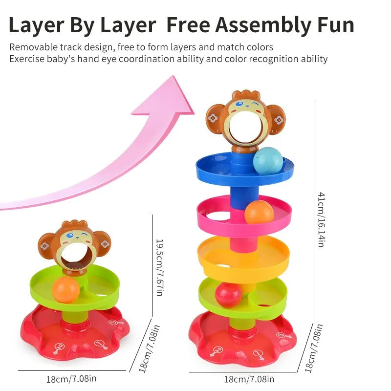 5 Layer Ball Drop and Roll Game Toy