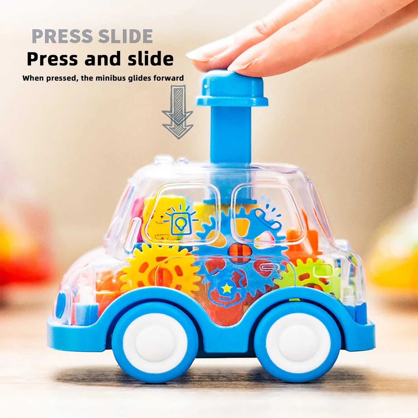 Transparent Gear Pres & Go Car Toy