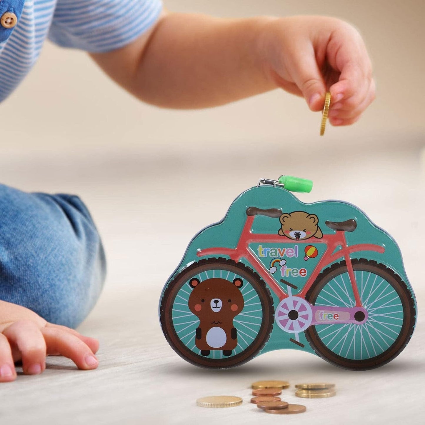 Cycle Shape Metal Coin Box