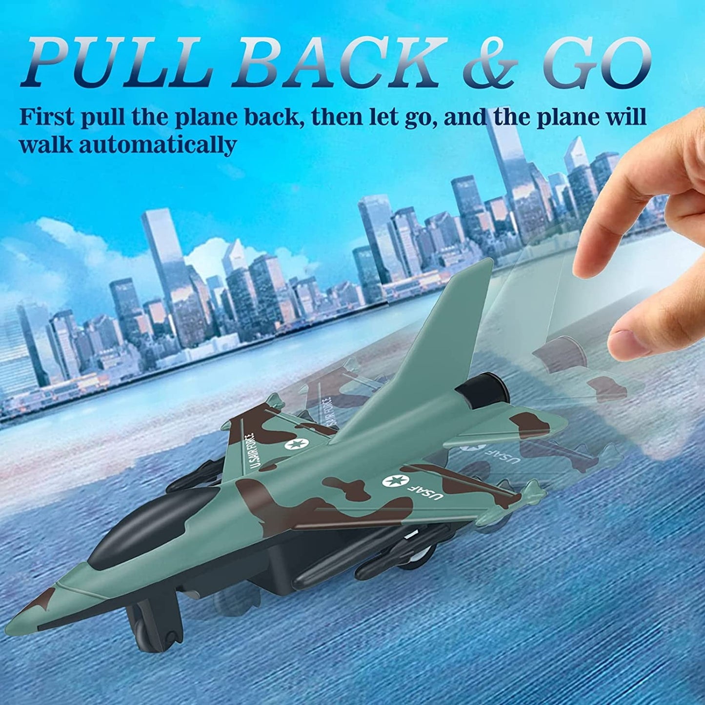 Pack of 4 - Metal Fighter Jet Toy