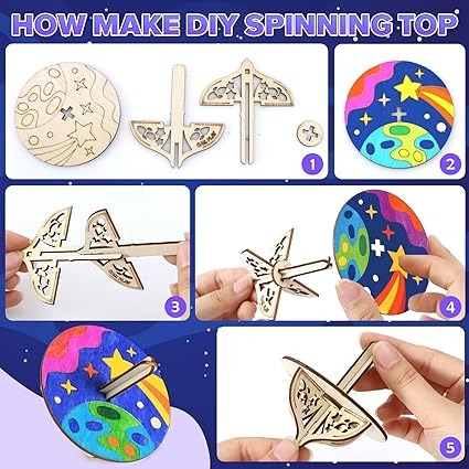 Wooden DIY Graffiti Spinning Toy