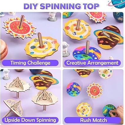 Wooden DIY Graffiti Spinning Toy