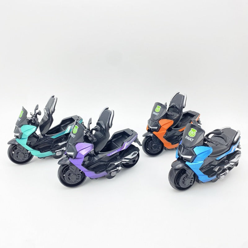 1PC Motorcycle Model Toy with Movable Handle & Openable Seat