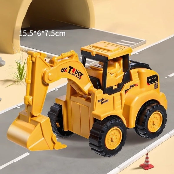 Press & Go Engineering Car Toy with Movable Joints