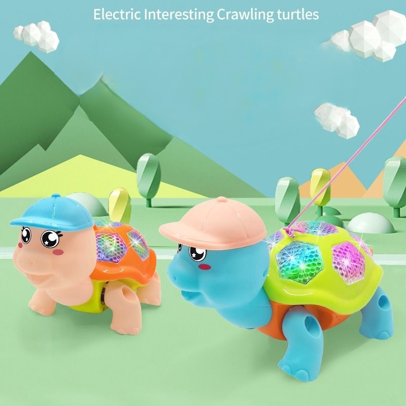 Musical & Light Rope Turtle Walking Toy