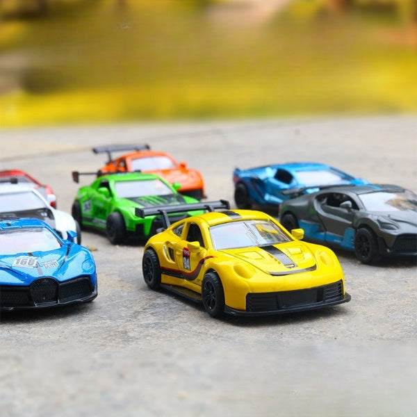 Pack Of 4 - Pull-Back Metal Car