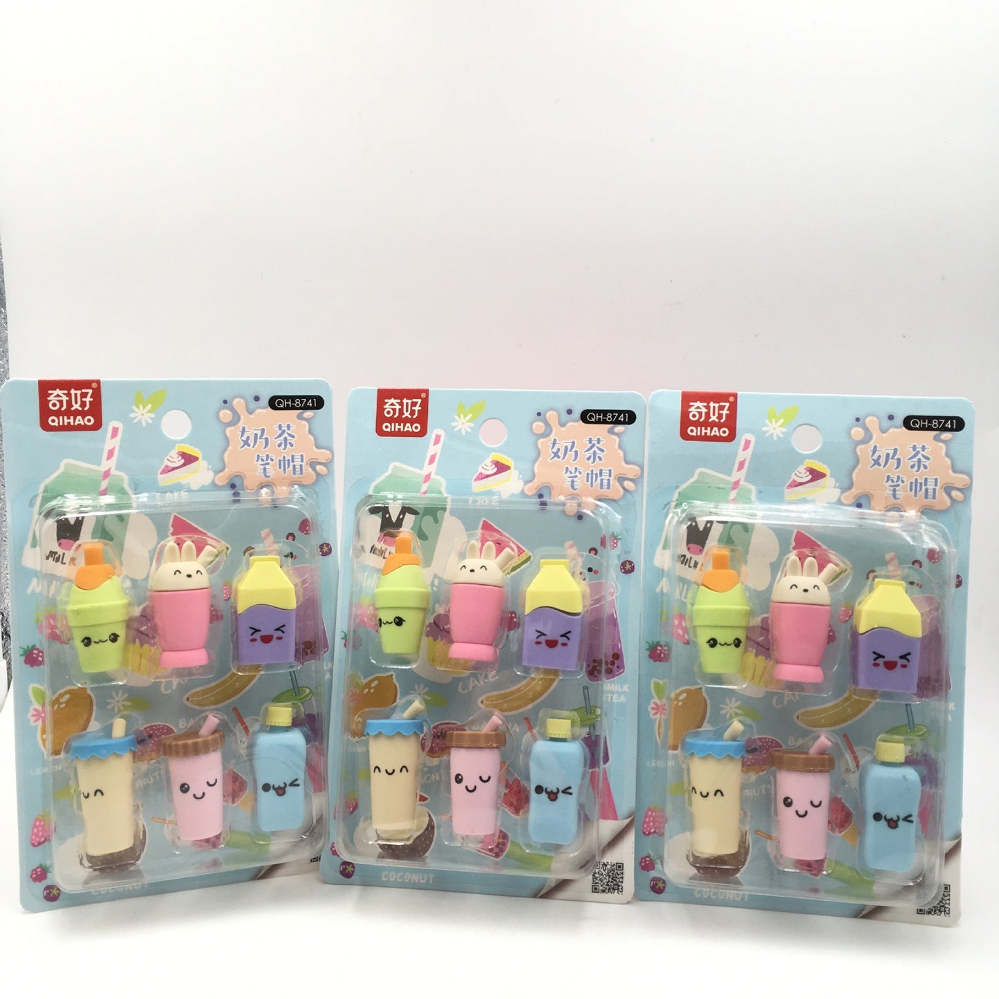 Pack Of 6 - Cute Bottle Shape Pencil Eraser
