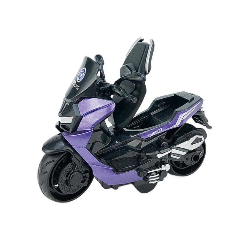 1PC Motorcycle Model Toy with Movable Handle & Openable Seat