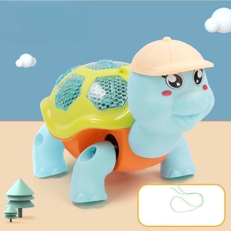 Musical & Light Rope Turtle Walking Toy