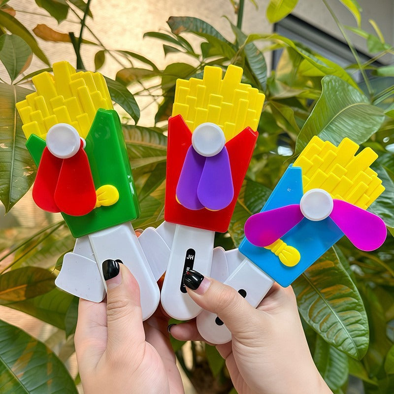 Portable Manual Hand Press Fan (Finger Fries Shape)