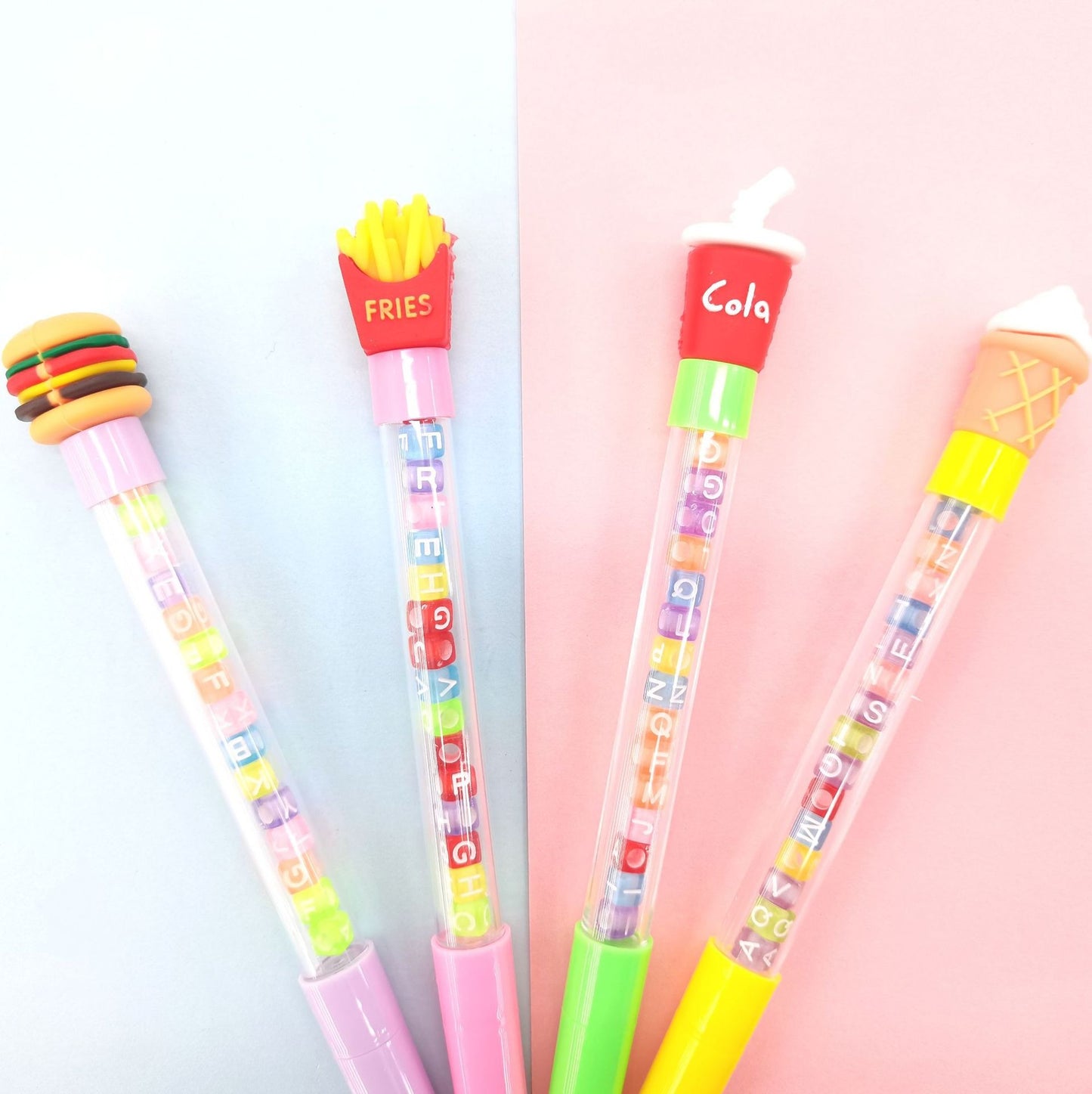 1PC Fast Food Alphabets Dice Pen