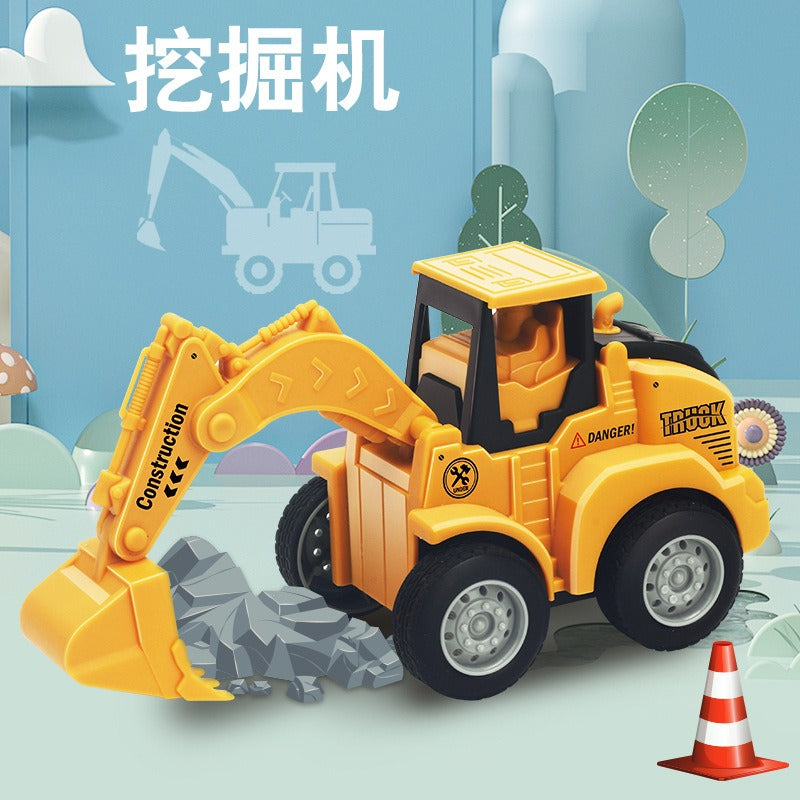 Press & Go Engineering Car Toy with Movable Joints