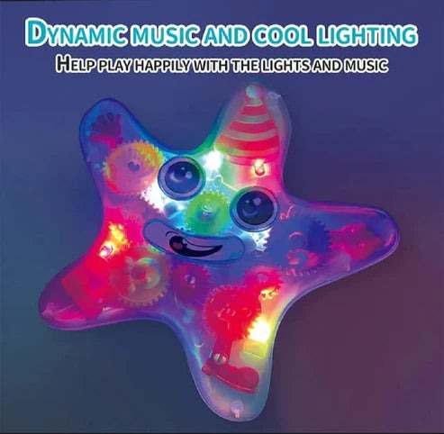 Transparent Gear Starfish Toy With Music & Lights