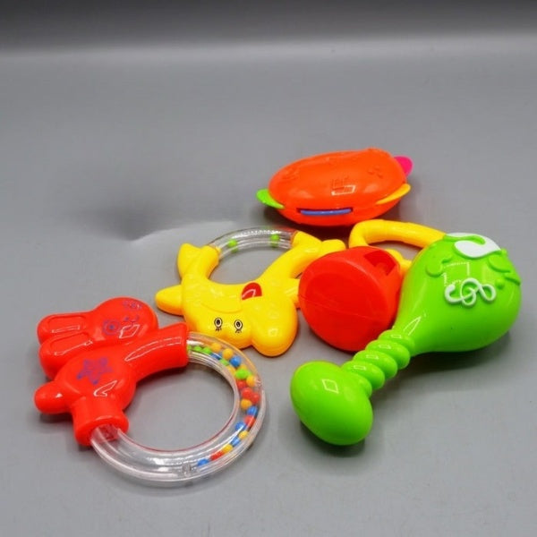 Pack of 5 - Plastic Baby Rattle Set