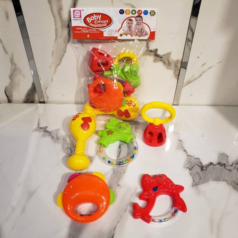 Pack of 5 - Plastic Baby Rattle Set