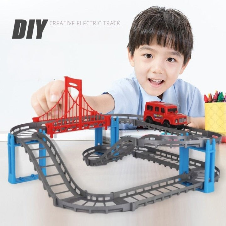 25Pcs DIY Electric Racing Track Rail Car