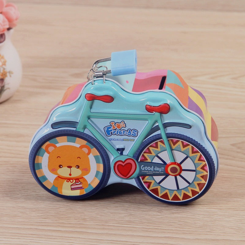 Cycle Shape Metal Coin Box