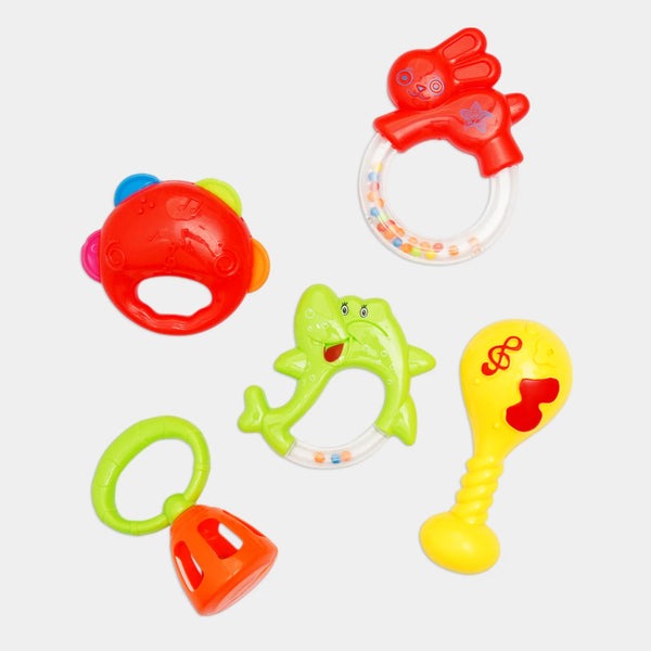 Pack of 5 - Plastic Baby Rattle Set