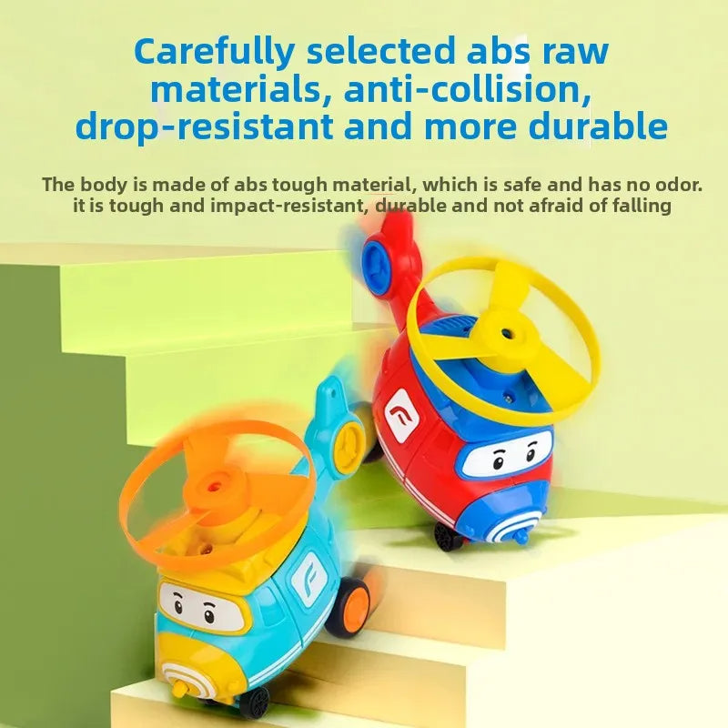Pull Back Helicopter Toy with Flying Saucer