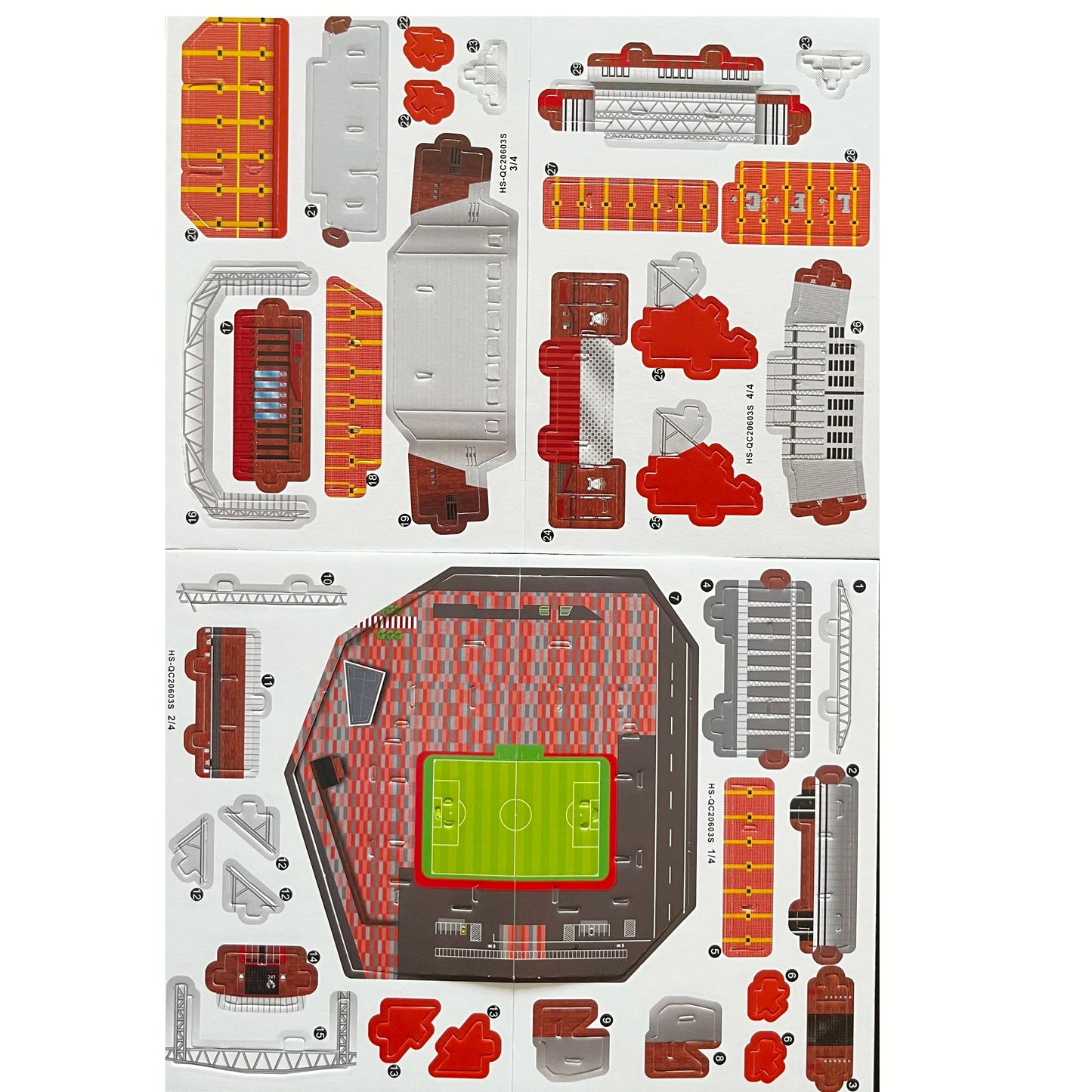 36PCs 3D Football Stadium Puzzle Game