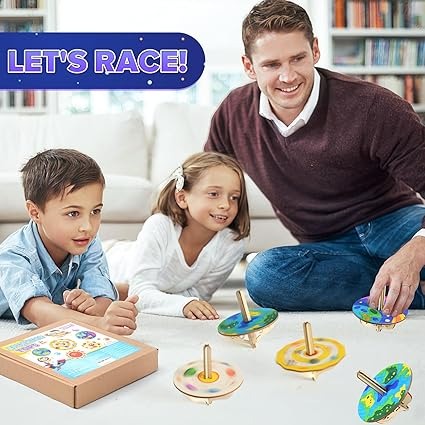 Wooden DIY Graffiti Spinning Toy