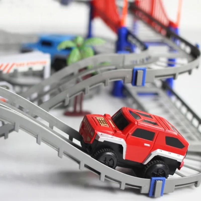 25Pcs DIY Electric Racing Track Rail Car