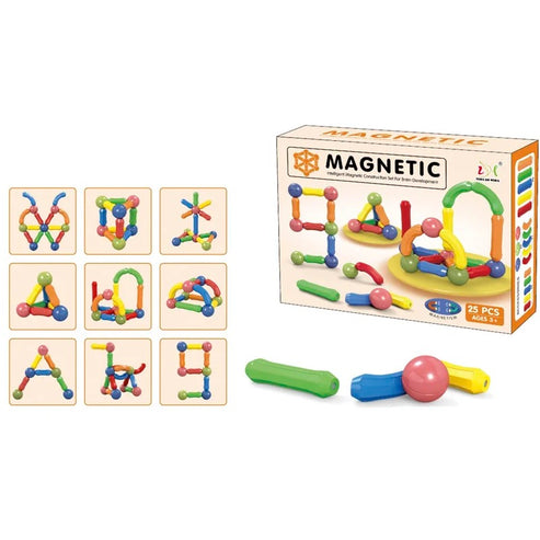 25Pcs Magnetic Building Blocks Stick Toy