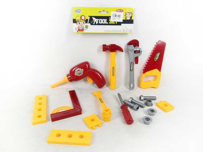 17Pc Kids Hardware Tool Set (Drill Machine Working)