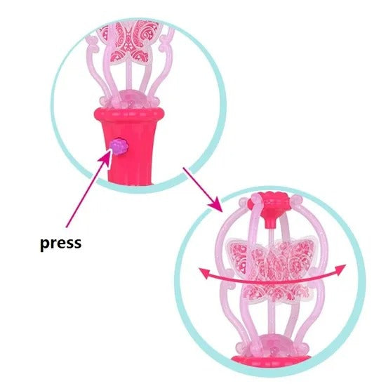 Magic Light Butterfly With Bubble Stick