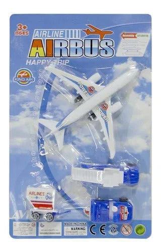 4PCs Airport Airplane Vehicle Set