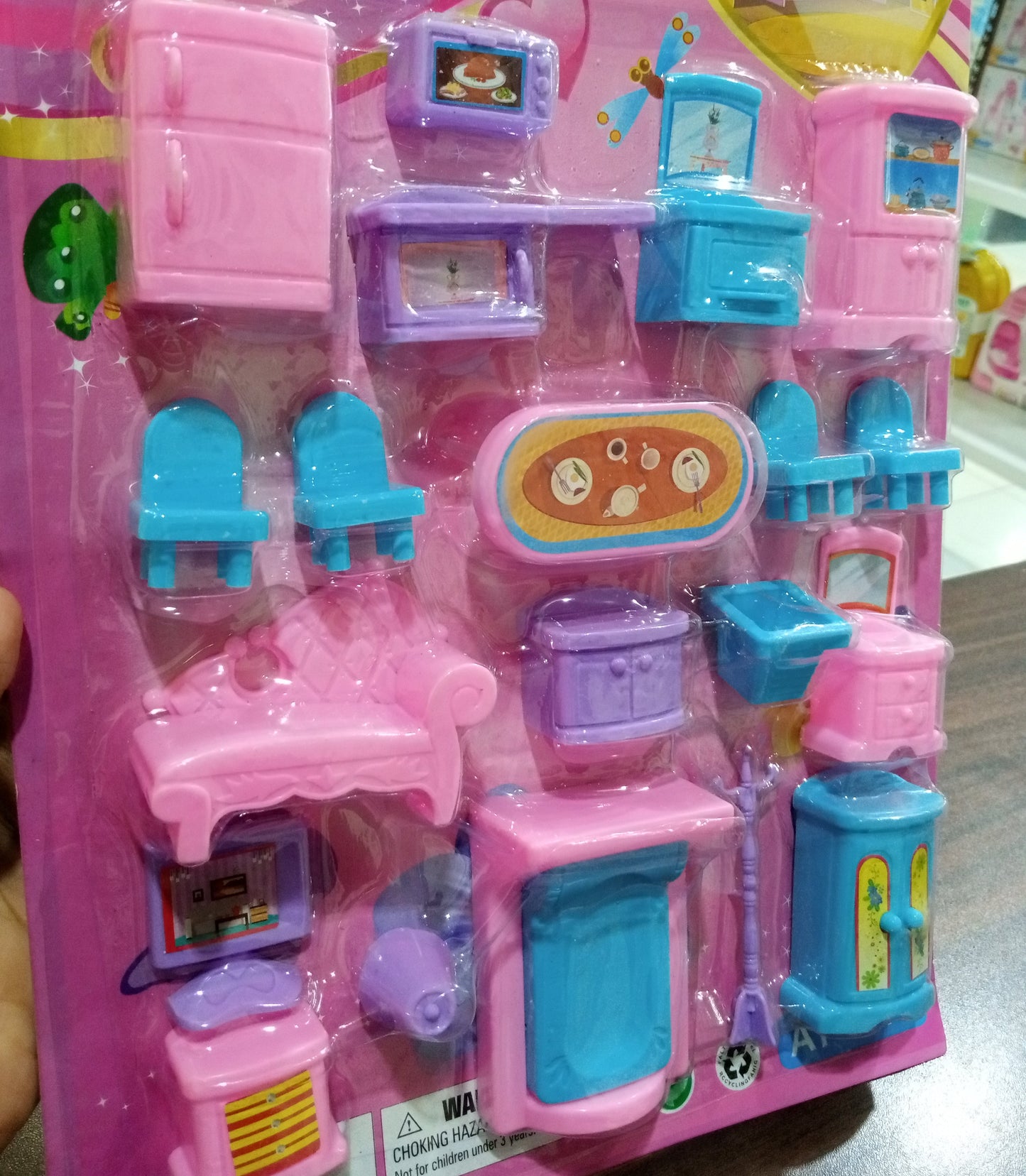 19Pcs Mini Room Furniture Toy Set
