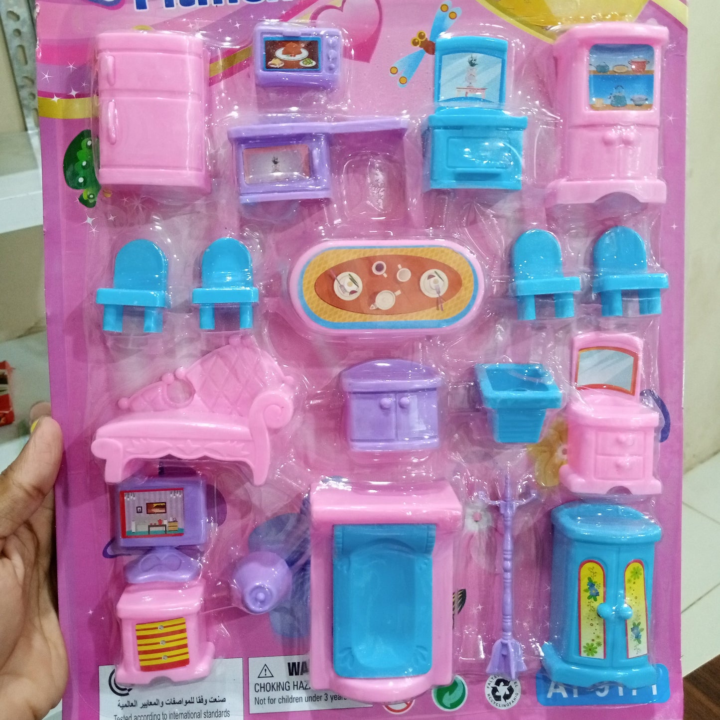 19Pcs Mini Room Furniture Toy Set