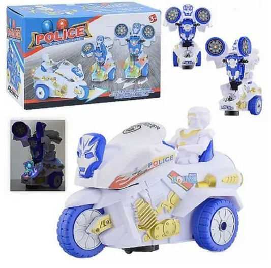 Police Transpower Motorcycle & Robot Toy