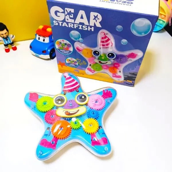 Transparent Gear Starfish Toy With Music & Lights