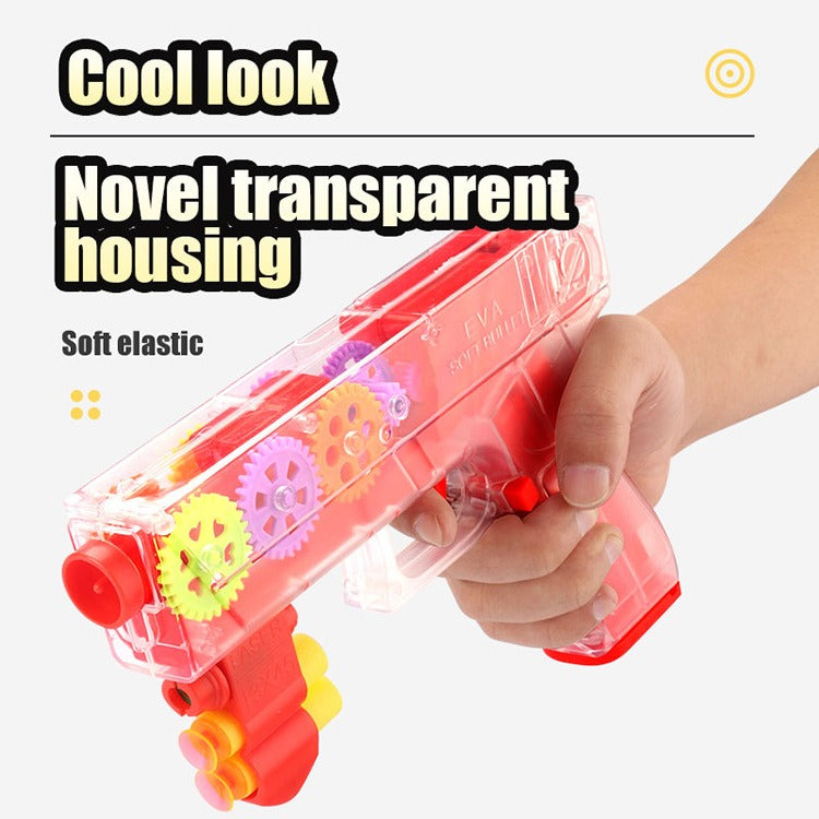 Transparent Gear Musical Shooting Gun Toy