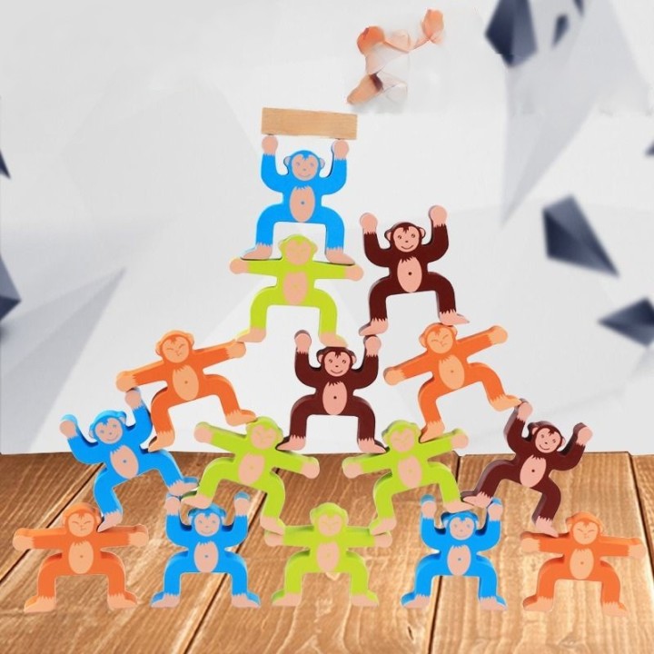 16Pcs Monkey Balance Game