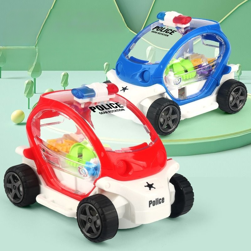 Transparent Gear Musical Police Car Toy