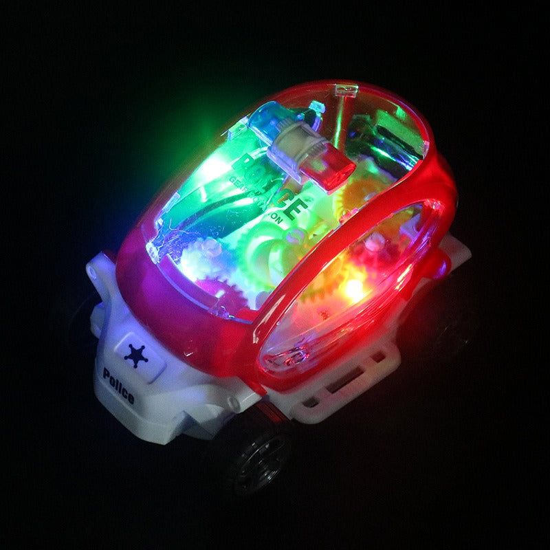 Transparent Gear Musical Police Car Toy