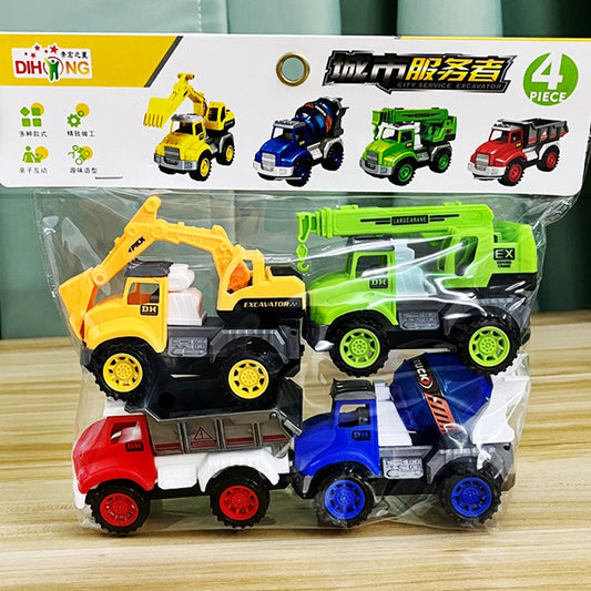 Pack Of 4 - Construction Car Set