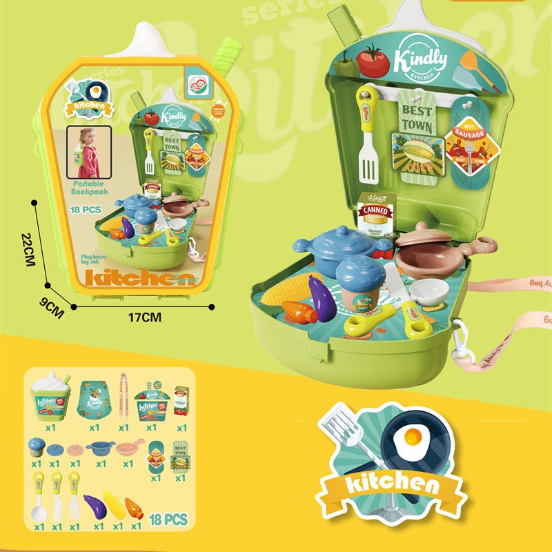 18PCs Kids Playing Kitchen Set