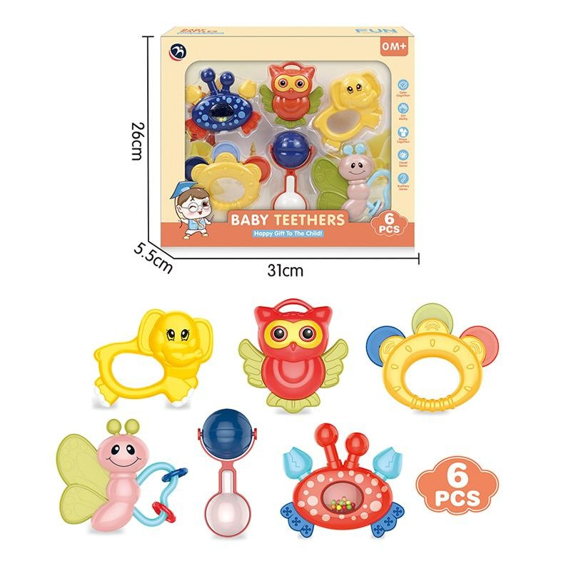 6Pcs Rattle Toy Set For New Born Baby