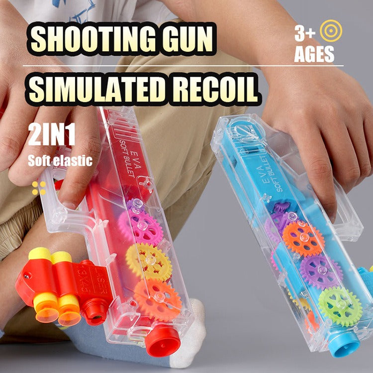 Transparent Gear Musical Shooting Gun Toy