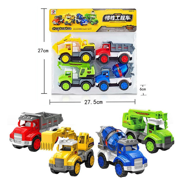 Pack Of 4 - Construction Car Set
