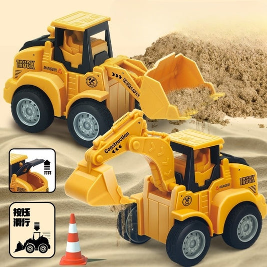 Press & Go Engineering Car Toy with Movable Joints