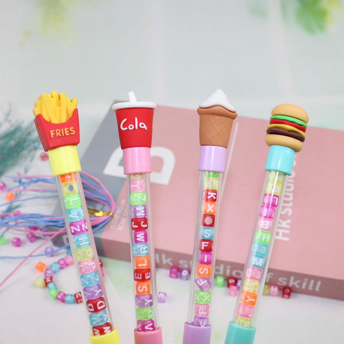 1PC Fast Food Alphabets Dice Pen