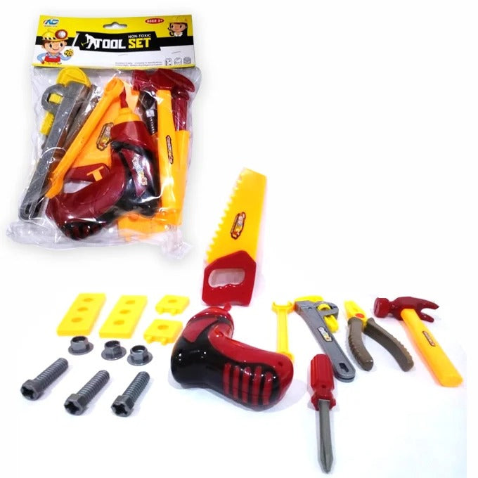 17Pc Kids Hardware Tool Set (Drill Machine Working)