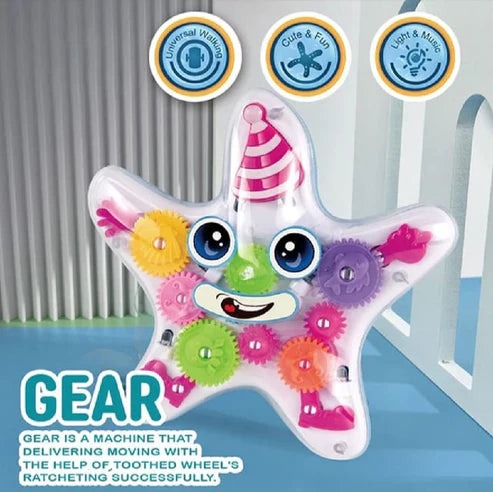 Transparent Gear Starfish Toy With Music & Lights