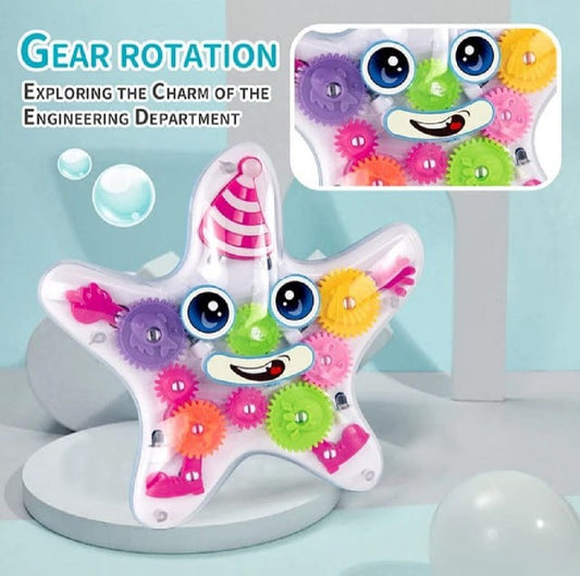 Transparent Gear Starfish Toy With Music & Lights